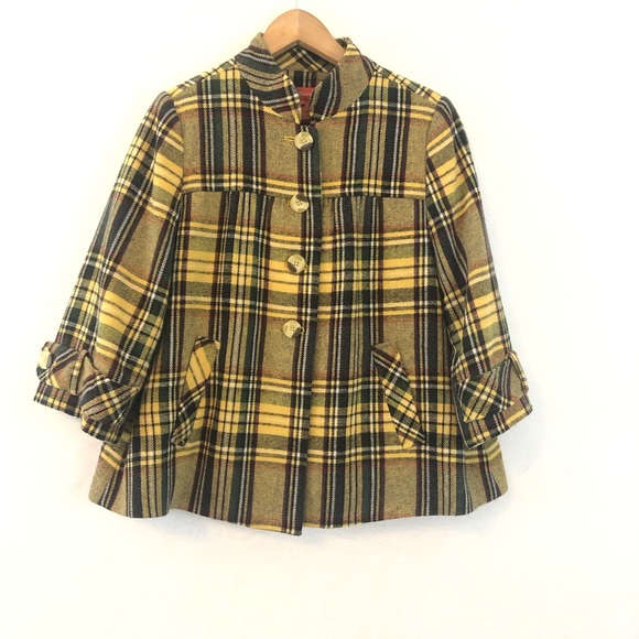 Sundance Yellow Plaid Swing Jacket - Picture 2 of 7